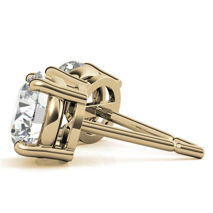 3.50 CTW Lab Grown Round Diamond Stud Earrings in 14k Gold – G/VS AGI Certified