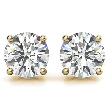 3.50 CTW Lab-Grown Round Diamond Stud Earrings in 14k Gold – E-F/VS AGI Certified