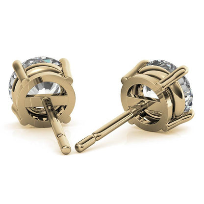 3.50 CTW Lab Grown Round Diamond Stud Earrings in 14k Gold – G/VS AGI Certified