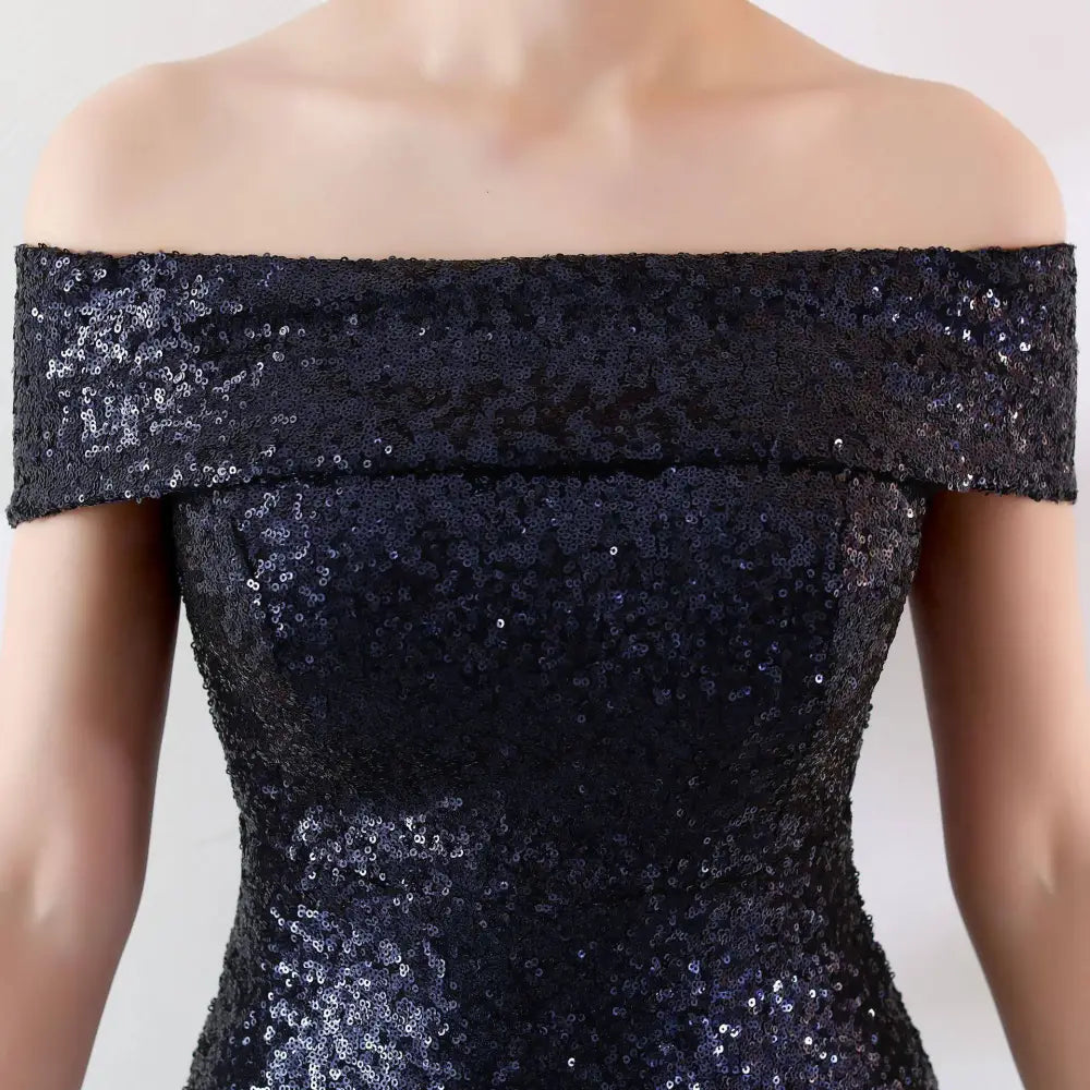 Gradient Sequined Birthday Party Dress Slimming Host Gown