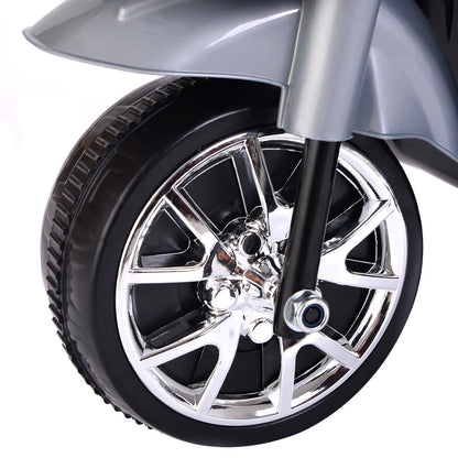 Gray 3-Wheel Electric Ride-On Motorcycle for Kids - Battery Powered Toy Bicycle