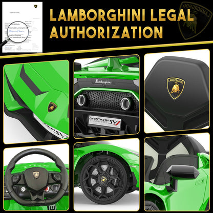 Green 12V Electric Ride On Car for Kids with Remote Control and Rechargeable Battery