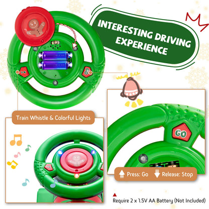 Green Electric Kids Train Toy with Unique Design and Stickers