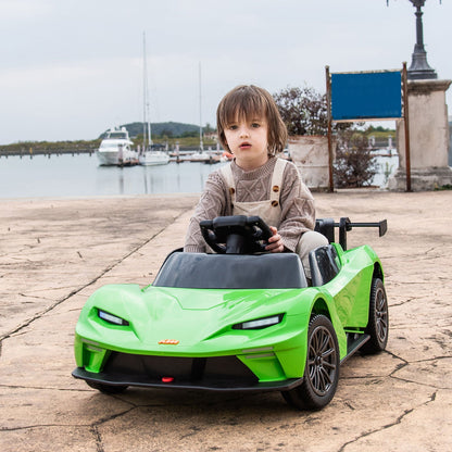 Green Electric Ride-On Car with Remote Control, MP3 Player, and 3 Speed Options for Kids
