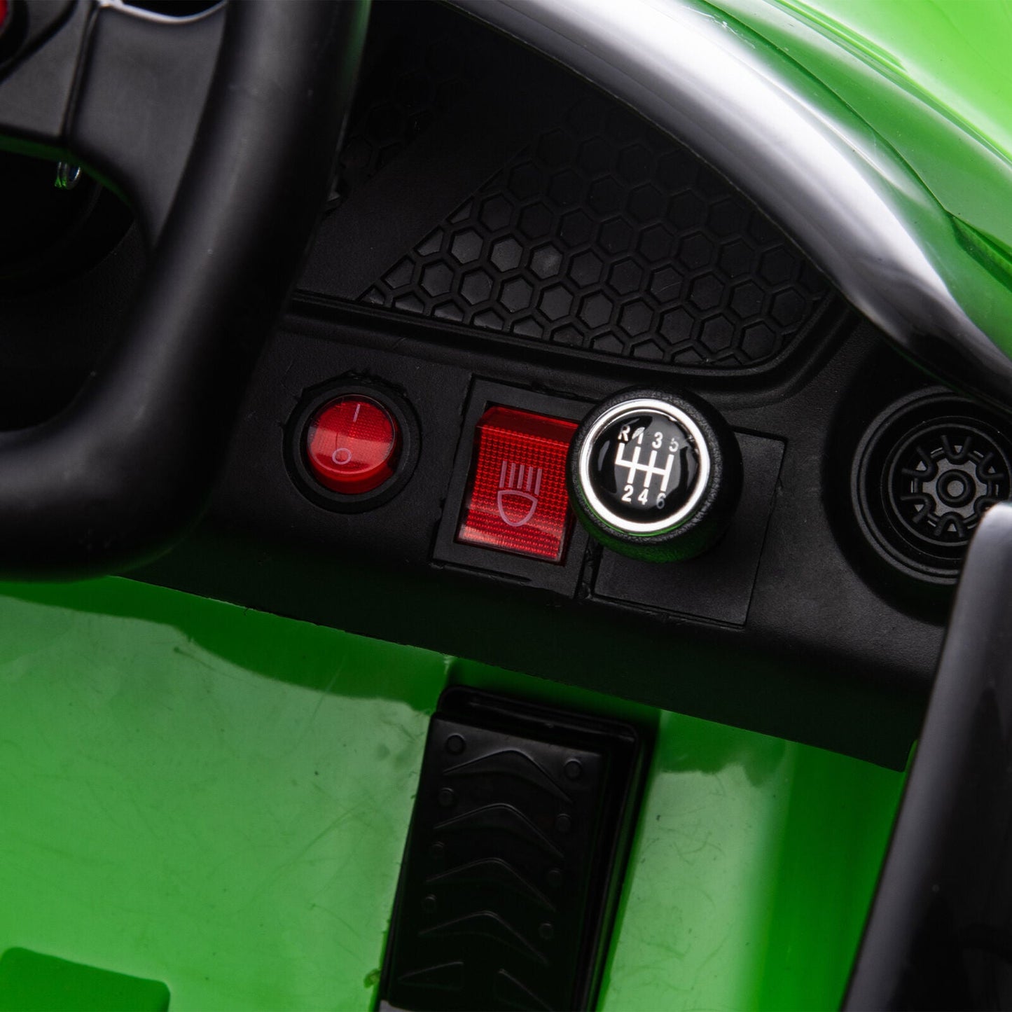 Green Electric Ride-On Car with Remote Control, MP3 Player, and 3 Speed Options for Kids