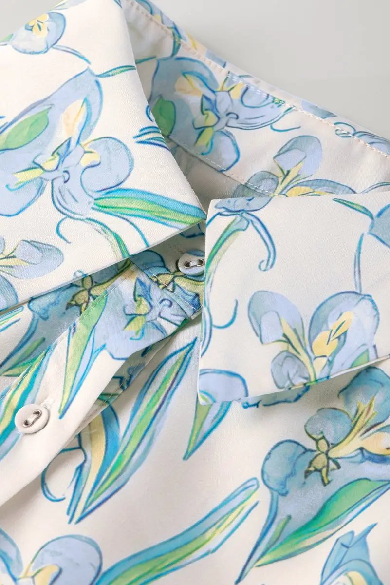 Women's Shift Dress - Green Floral Buttoned - Summer Daily Wear