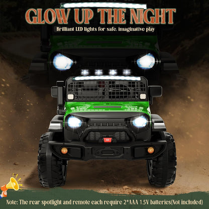2-Seater Electric Ride-On Jeep for Kids with LED Lights and 24V Battery