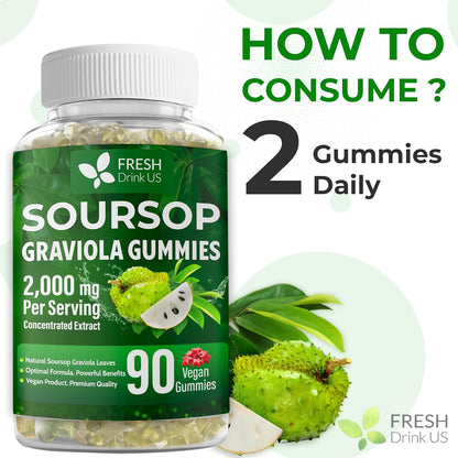 Premium 90 Soursop Graviola Gummies