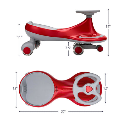 Gymax Kids' Red Wiggle Car with Flashing Wheels - Fun Ride-on Toy for Toddlers and Kids