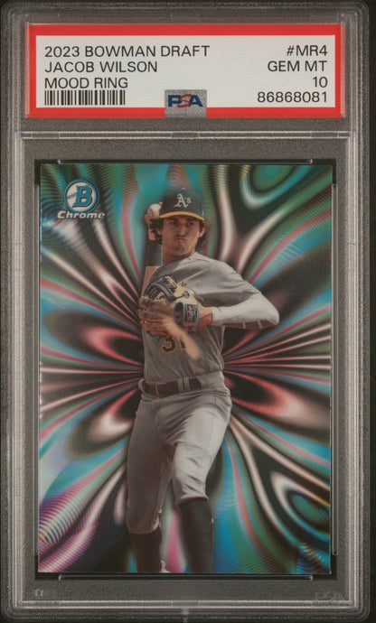 Graded 2023 Topps Bowman Draft Jacob Wilson #MR4 Mood Ring Rookie RC Baseball Card PSA 10 Gem Mint