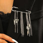 Heart, Star & Four-Pointed Star Tassel Brooch
