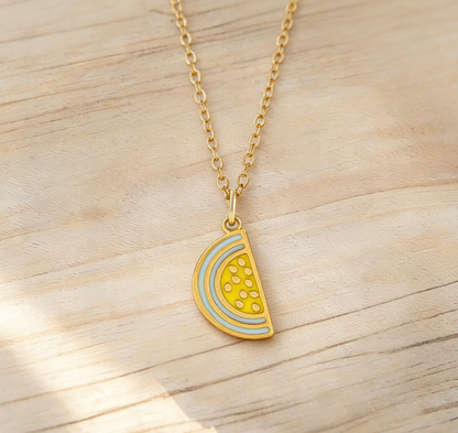 Stainless Steel Enamel Fruit Pendant Necklace