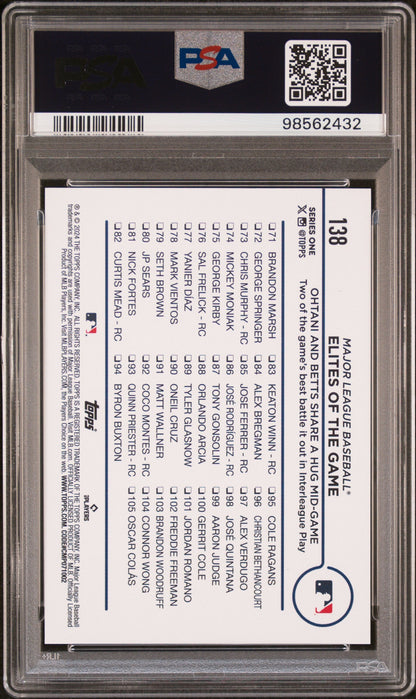 Graded 2024 Topps Monty Shohei Ohtani/Mookie Betts #138 All Star Game Exclusive Baseball Card PSA 10 Gem Mint