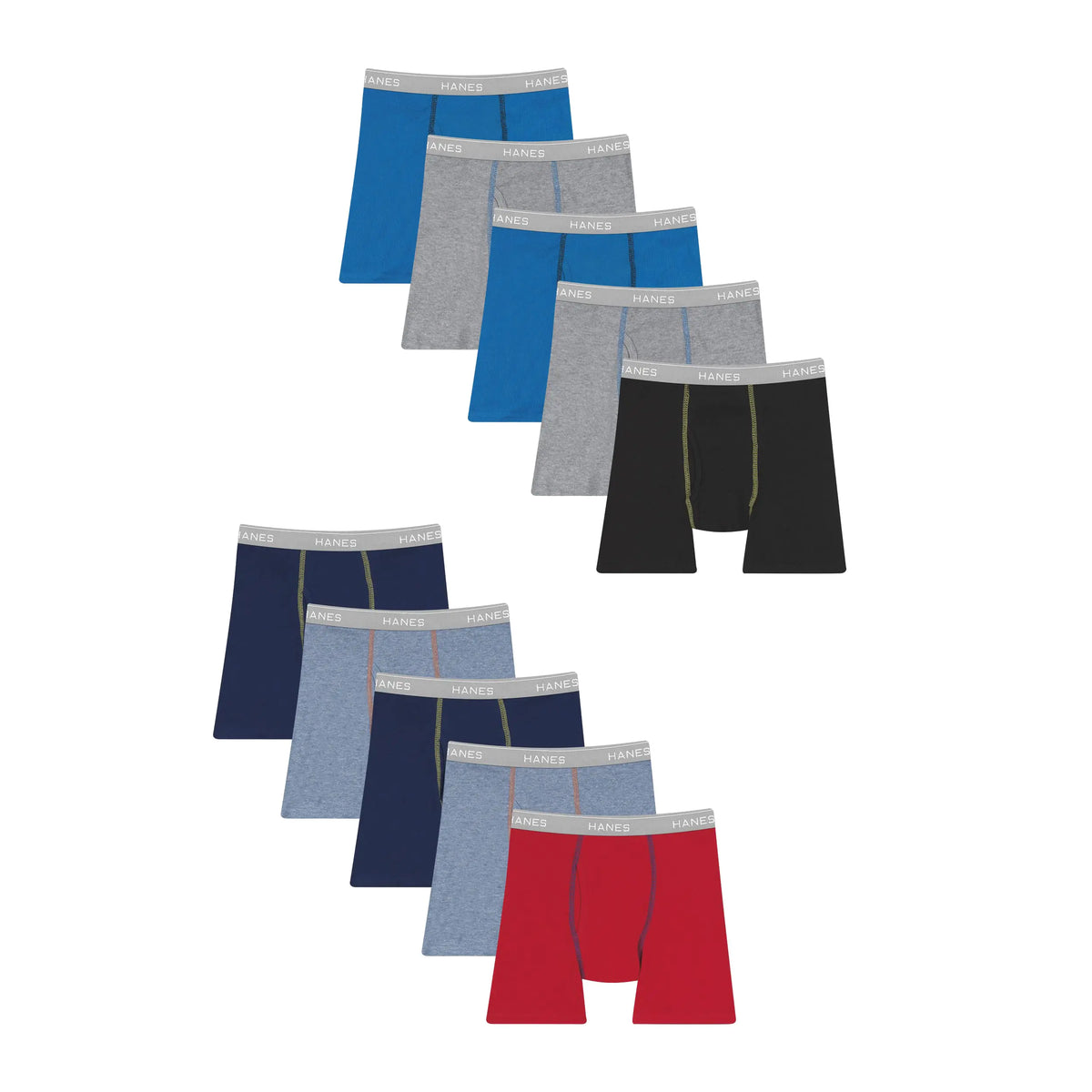 Hanes boys And Toddler Underwear, Comfort Flex and Comfortsoft Boxer Briefs, Multiple Packs Available pack of 10 2T-X-Large Days of Week Assorted - 7 Pack - # BOAA121410002
