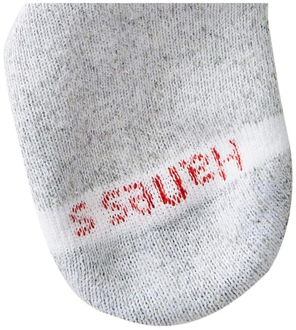 Hanes Boys' Socks, Double Tough Cushioned Crew Socks, 12-pair Packs Medium White/Grey Bottom - # BOAA11810002