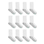Hanes Boys' Socks, Double Tough Cushioned Crew Socks, 12-pair Packs Medium White/Grey Bottom - # BOAA11810002