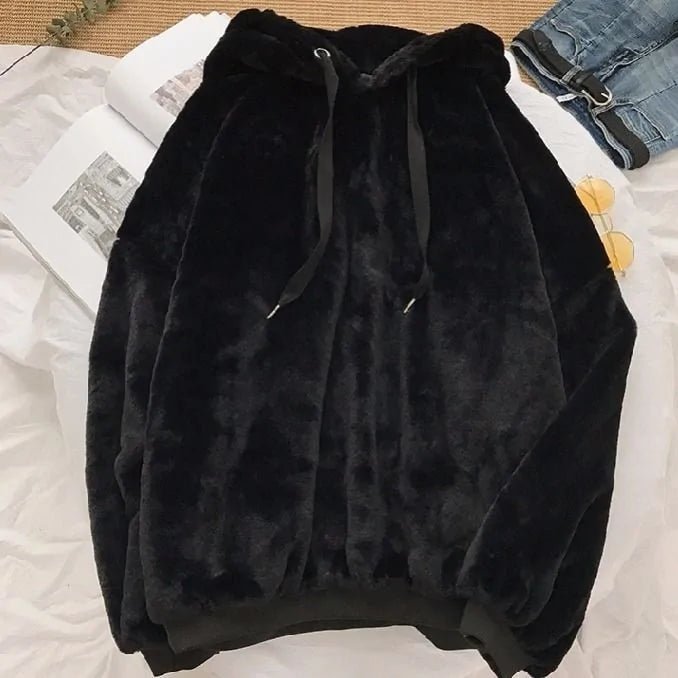 Harajuku Style Solid Hooded Fleece Pullover for Boys, Man and Women - # BOAA13510026