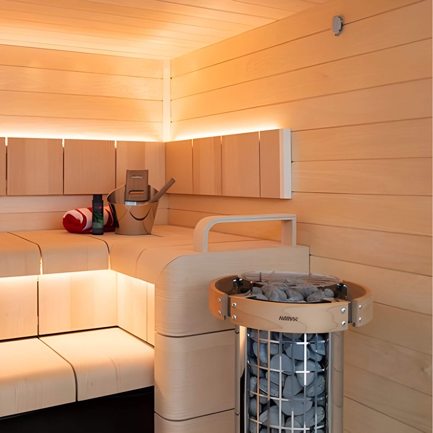Harvia Cilindro Modern Steel Pillar Style Sauna Heater W/ Sauna Stones [PC60/80/90] (SAK84937)