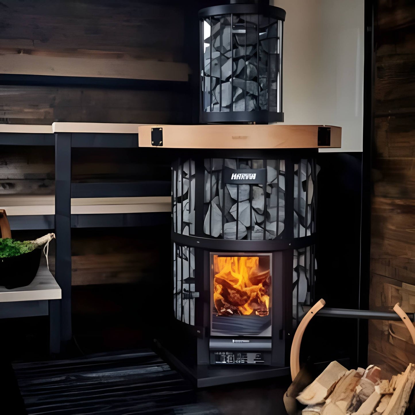Harvia GreenFlame Legend 240 Wood Sauna Stove With Sauna Stones, 15.9KW [WK200LD] (SAK84935)