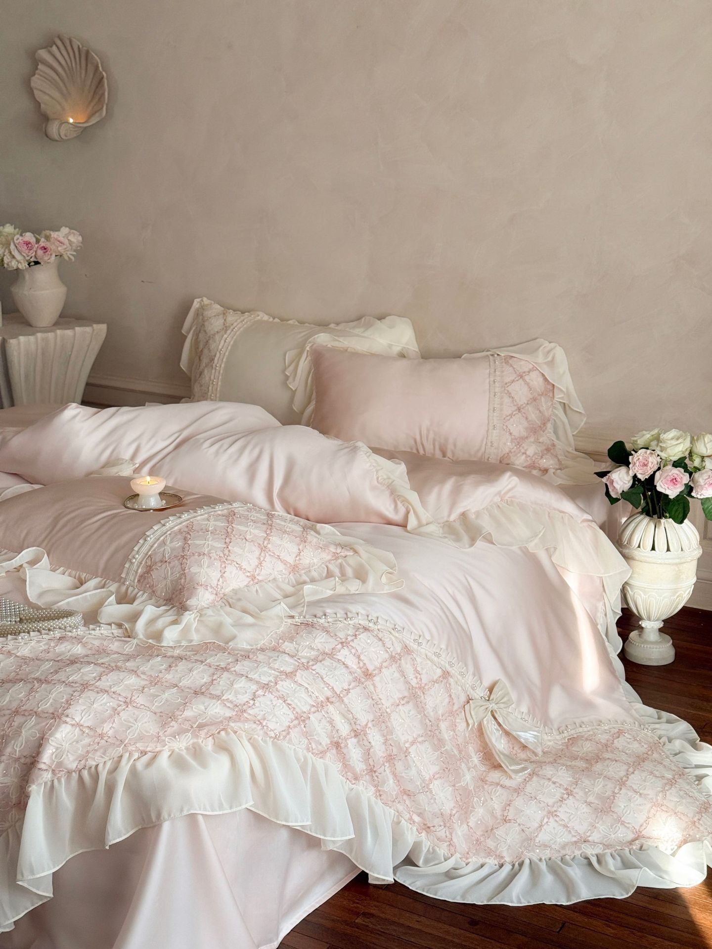 Haute Pearl TENCEL™ Bedding Set / White Romance