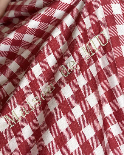 Hazel Vintage Gingham Ruffle Bedding Set / Black