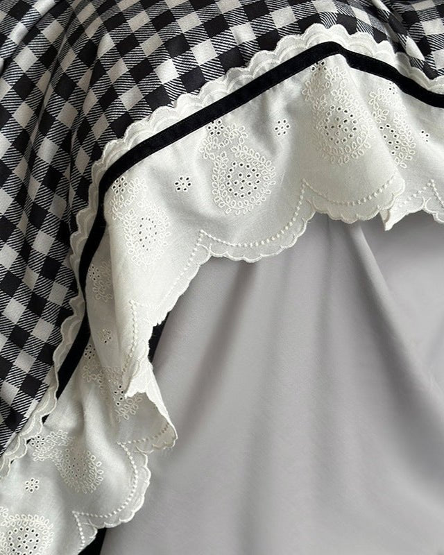 Hazel Vintage Gingham Ruffle Bedding Set / Red