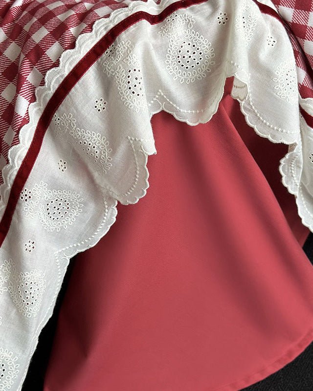 Hazel Vintage Gingham Ruffle Bedding Set / Black