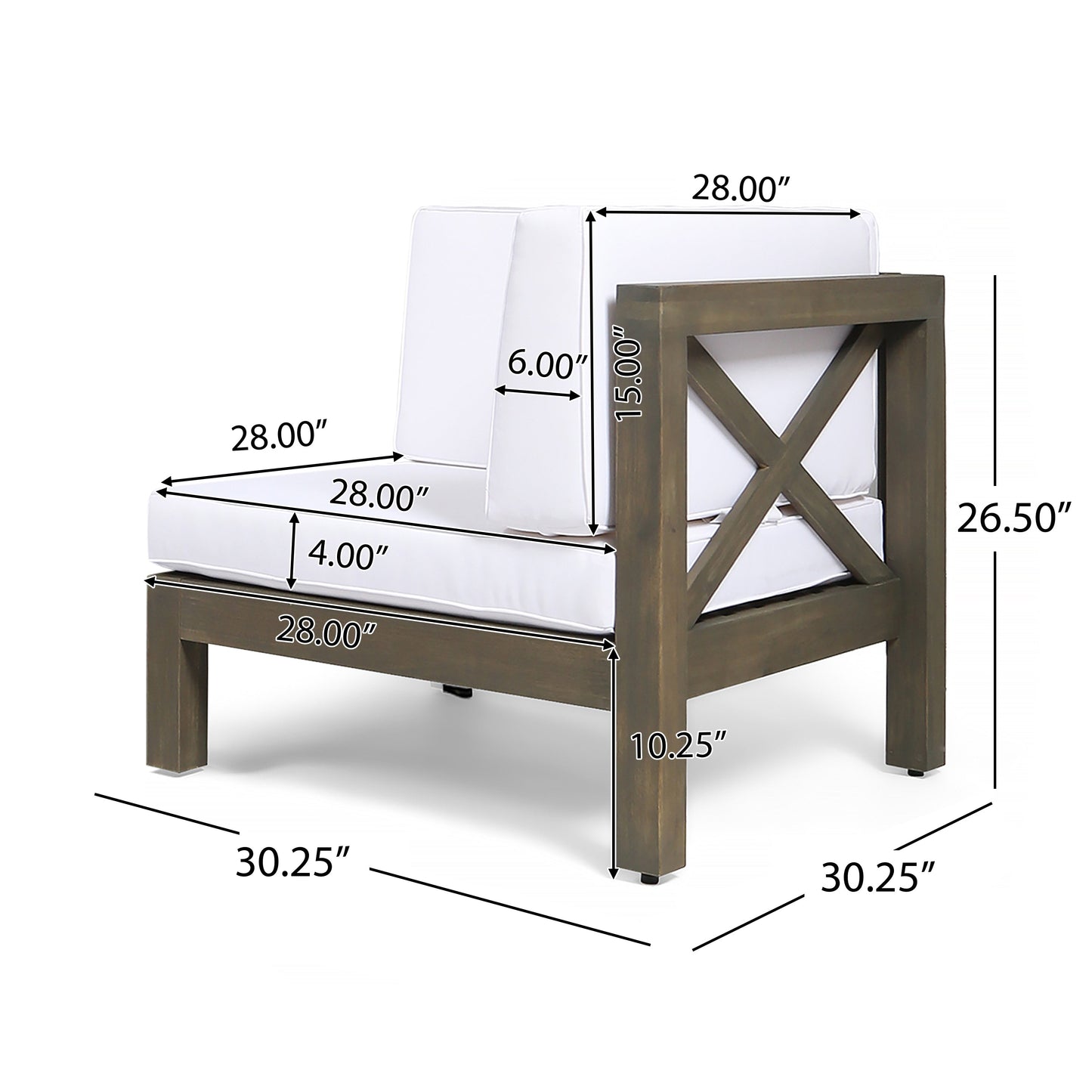 Brava X-Back 2-Seater Sectional Loveseat with Coffee Table