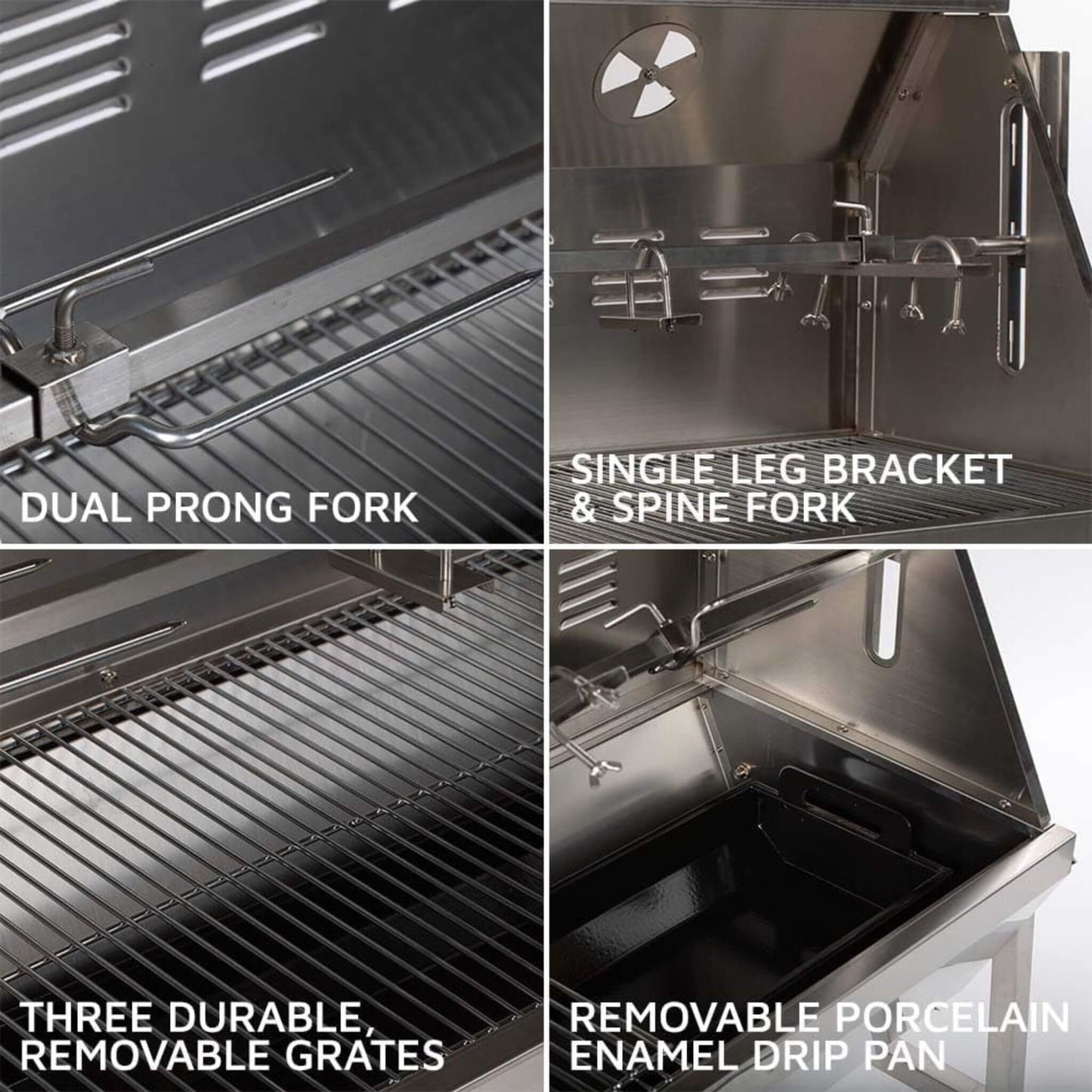 Heavy-Duty Commercial 125 LB Portable Electric Stainless Steel Hooded BBQ Rotisserie Grill With Viewing Window (SAK31975)
