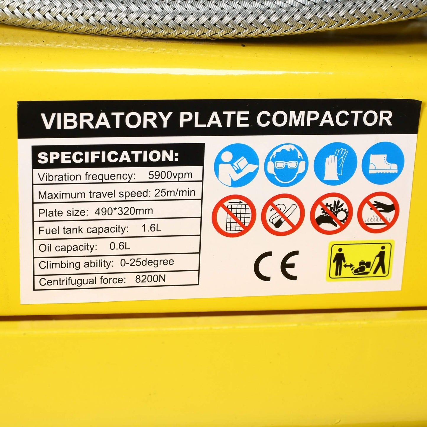 Heavy-Duty 2.5HP 79CC 8200N Gas-Powered Plate Compactor Machine (SAK58492)