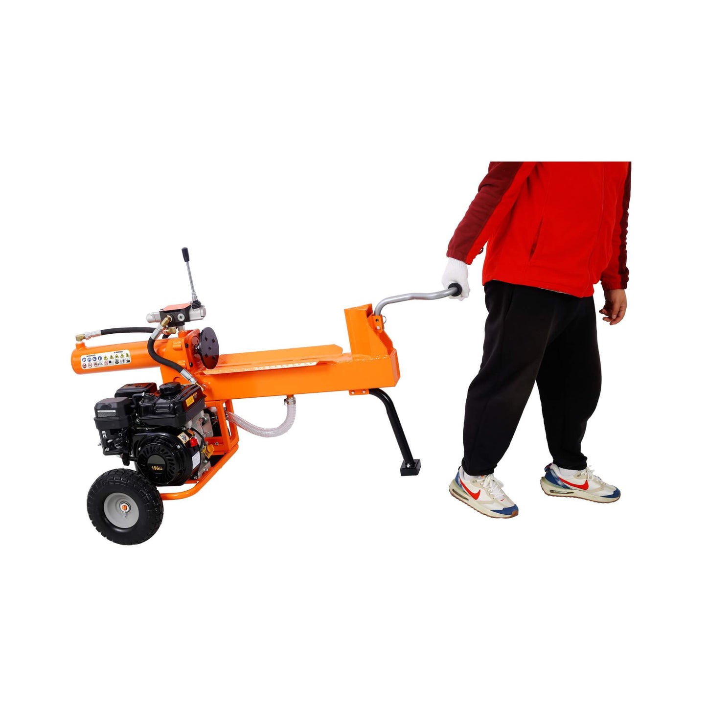 Heavy-Duty 20-Ton 7HP Portable Log Splitter With Auto-Return Hydraulic Ram (SAK15842)