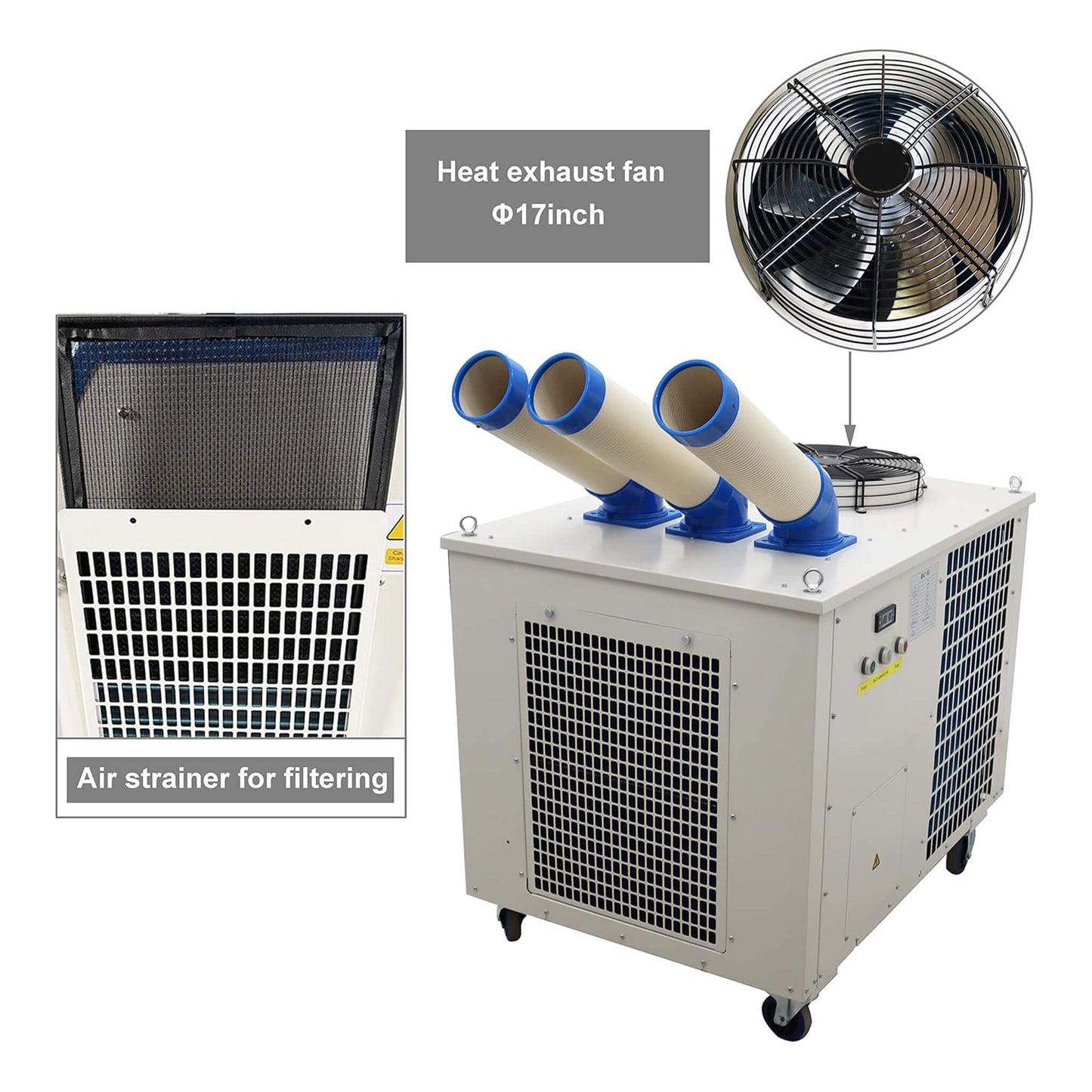 Heavy-Duty 220V Portable 29K BTU Outdoor Industrial Spot Cooler Air Conditioner [No Plug] (SAK18736)