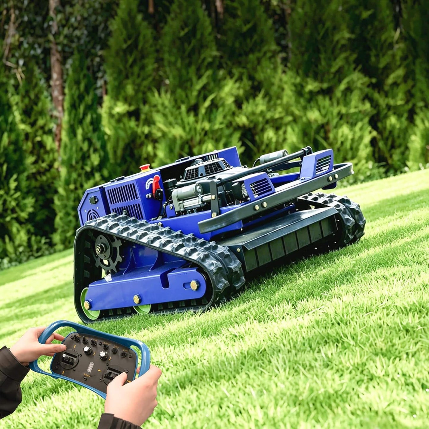 Heavy-Duty 224CC Remote-Controlled Lawn Mower With 21-Inch Deck & Industrial Remote (SAK90831)