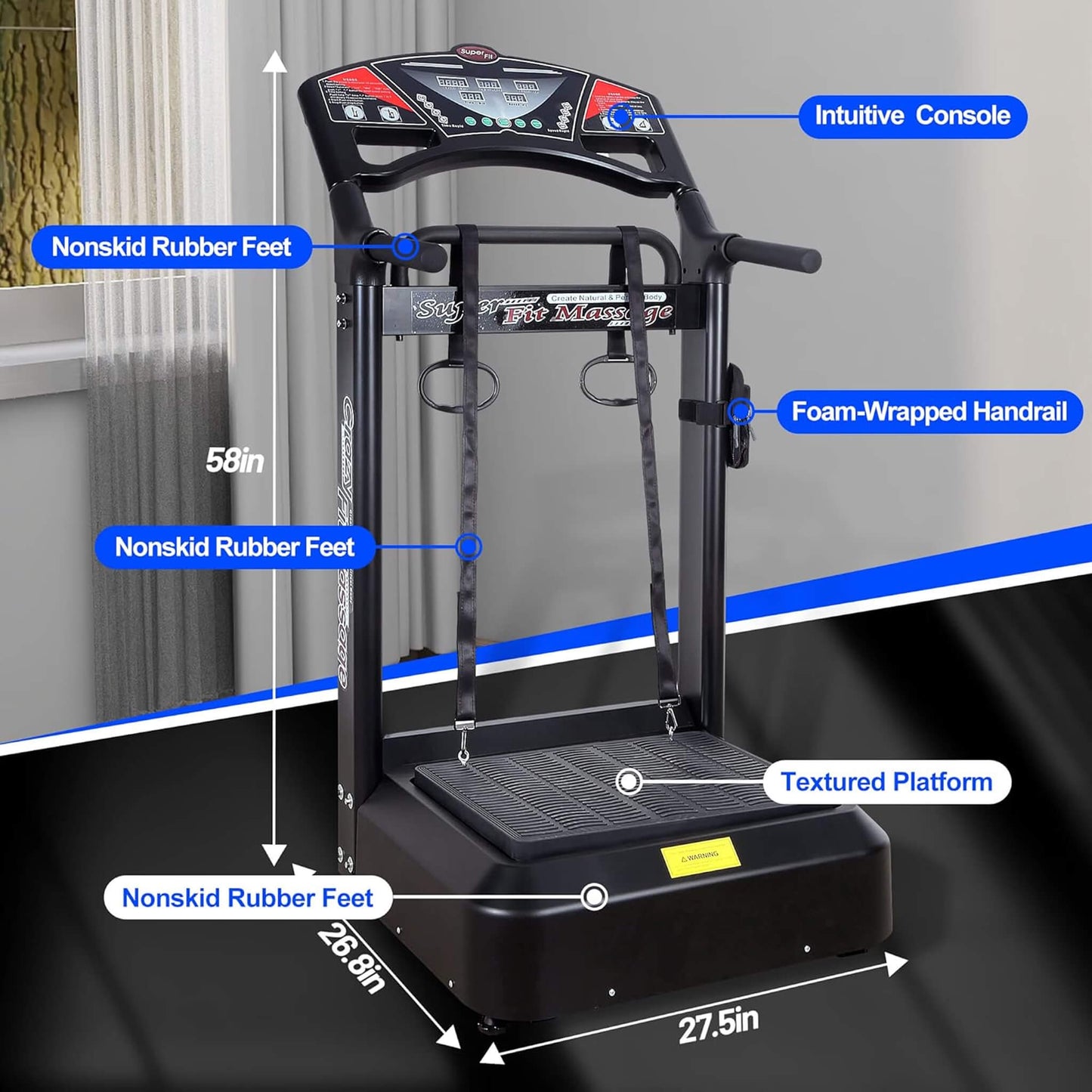 Rovix Heavy-Duty 400LBS Whole Body Vibration Plate Workout Machine (SAK57390)