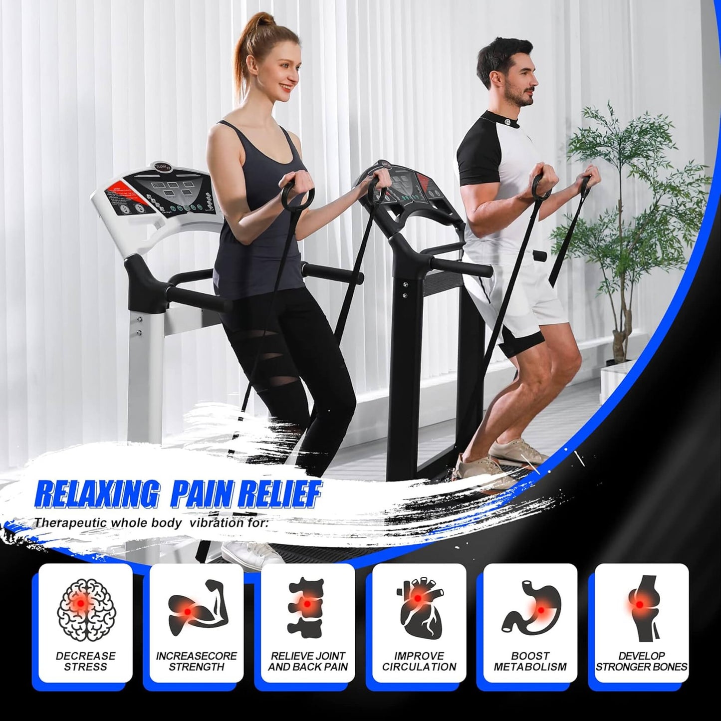 Rovix Heavy-Duty 400LBS Whole Body Vibration Plate Workout Machine (SAK57390)
