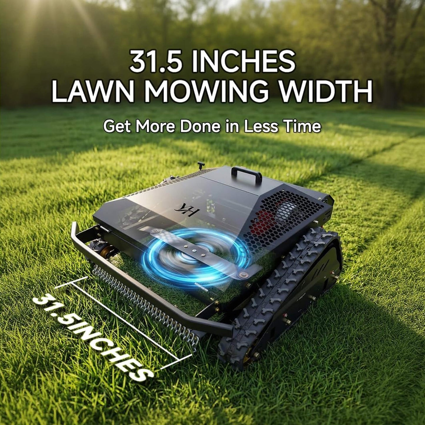 Heavy-Duty 452CC 31-Inch Remote-Controlled Tracked Lawn Mower (SAK38617)