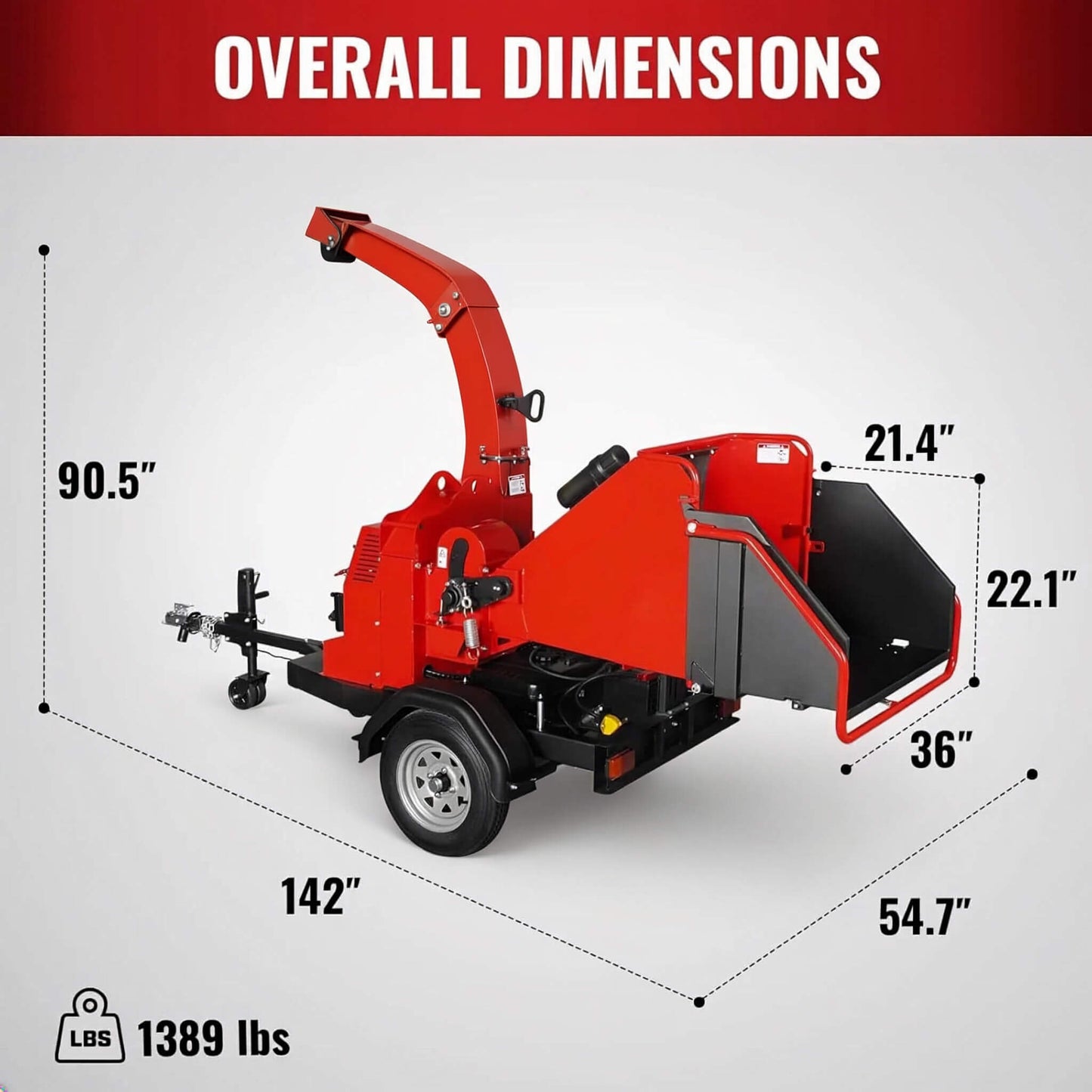 Heavy-Duty 7-Inch 750CC 25HP Hydraulic Feed Towable Electric Start Wood Chipper (SAK27190)