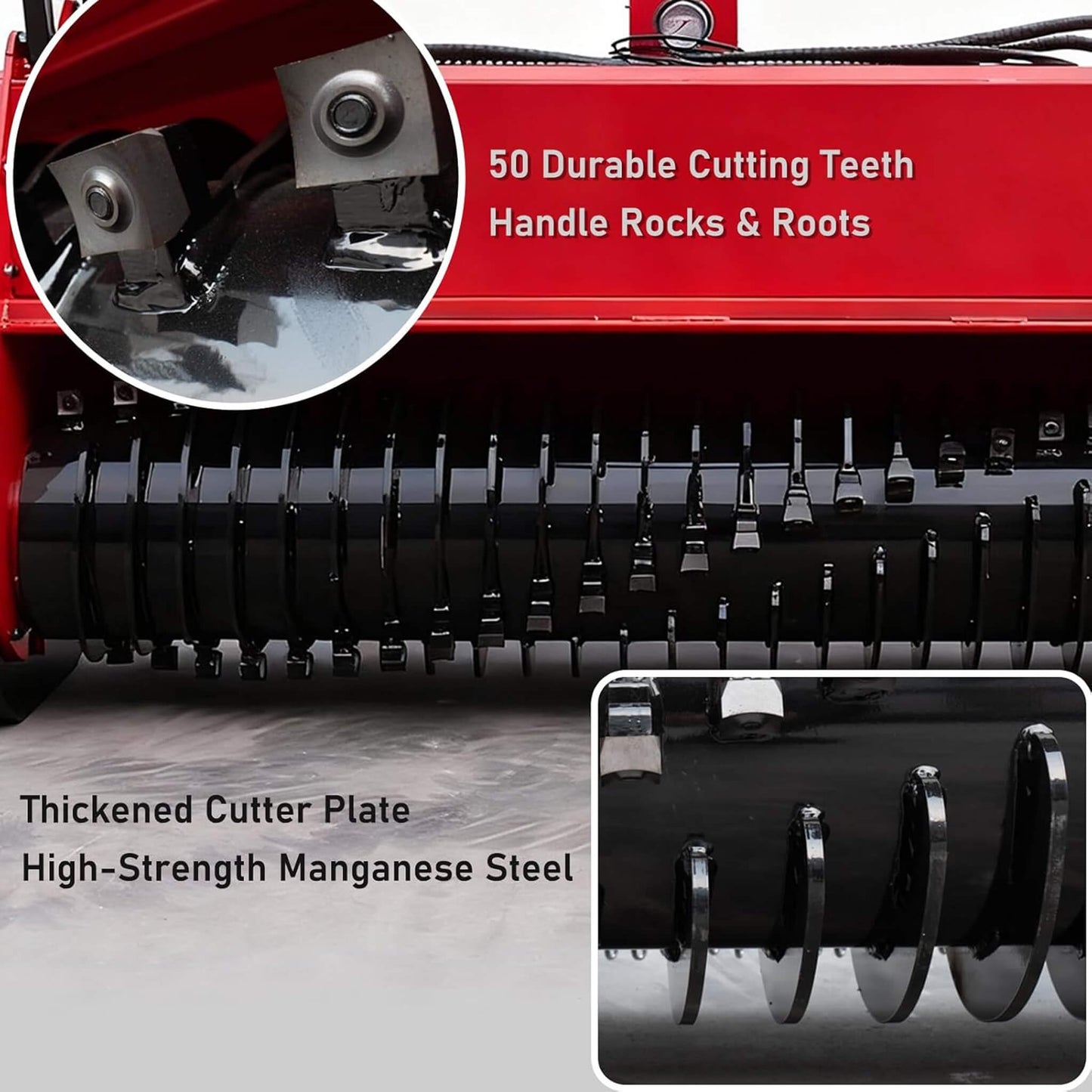 Heavy-Duty 72-Inch Hydraulic Forestry Mulcher Skid Steer Loader Attachment (SAK39168)