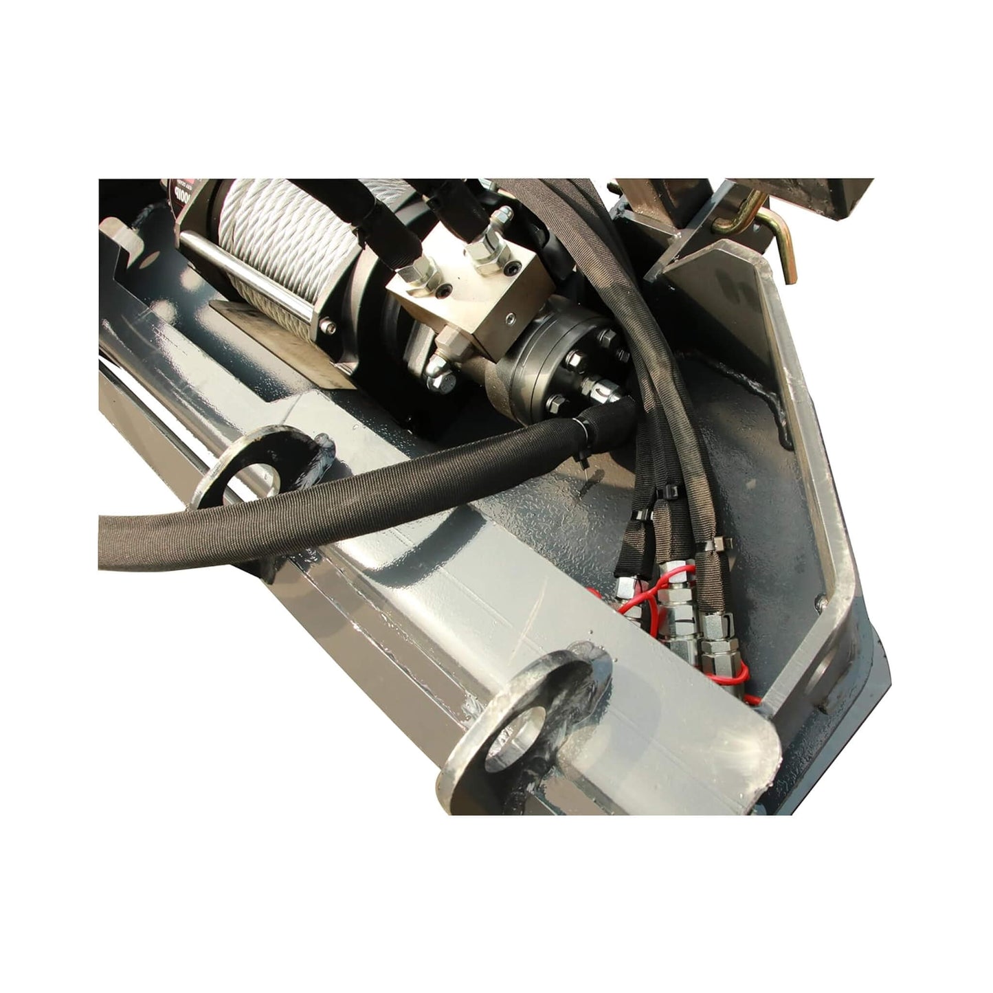 Heavy-Duty 7.5T Forestry Logging Winch Skid Steer Attachment With 100FT Steel Cable (SAK63902)