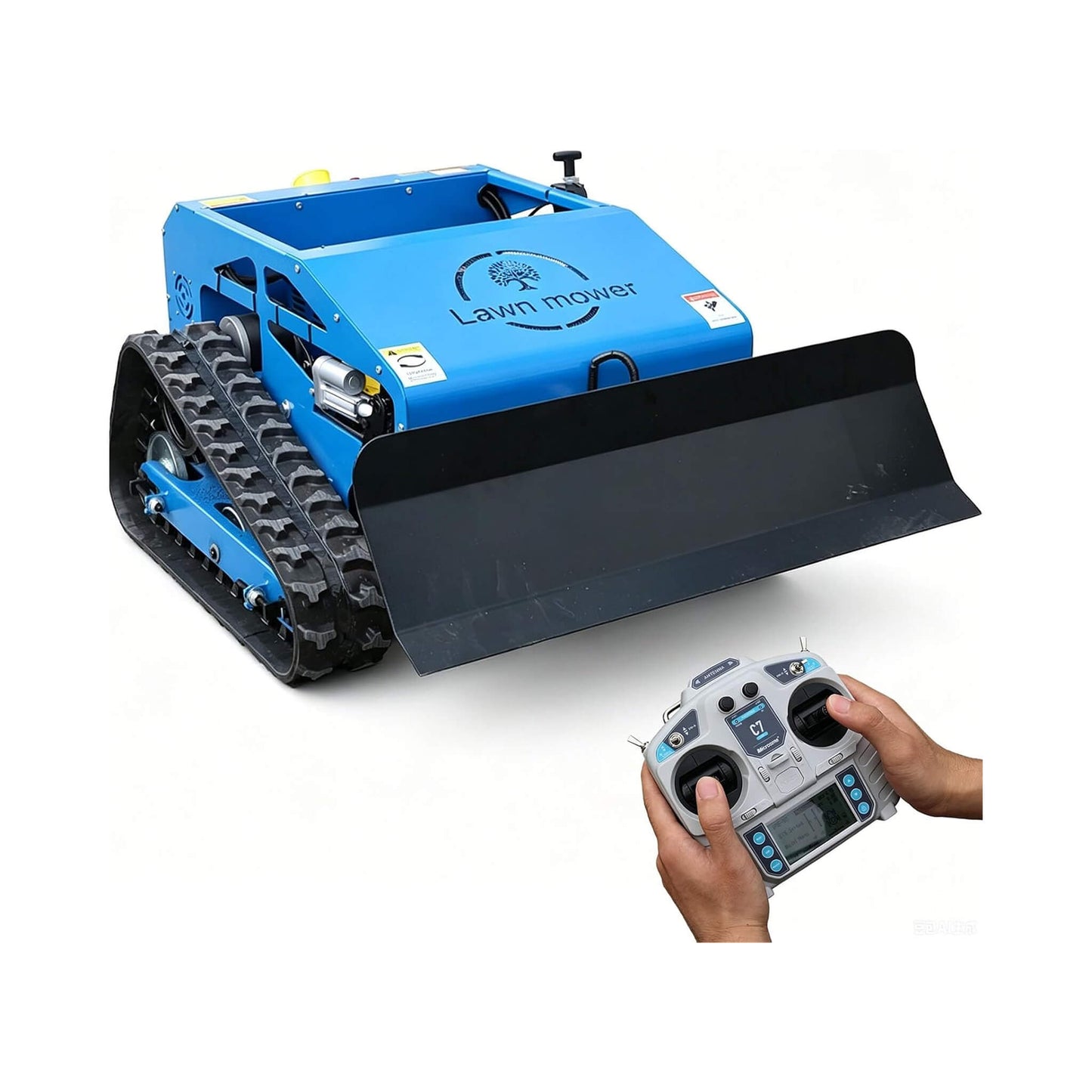 Heavy-Duty 9HP Remote-Controlled Track Gas Lawn Mower With Snow Plow (SAK71268)