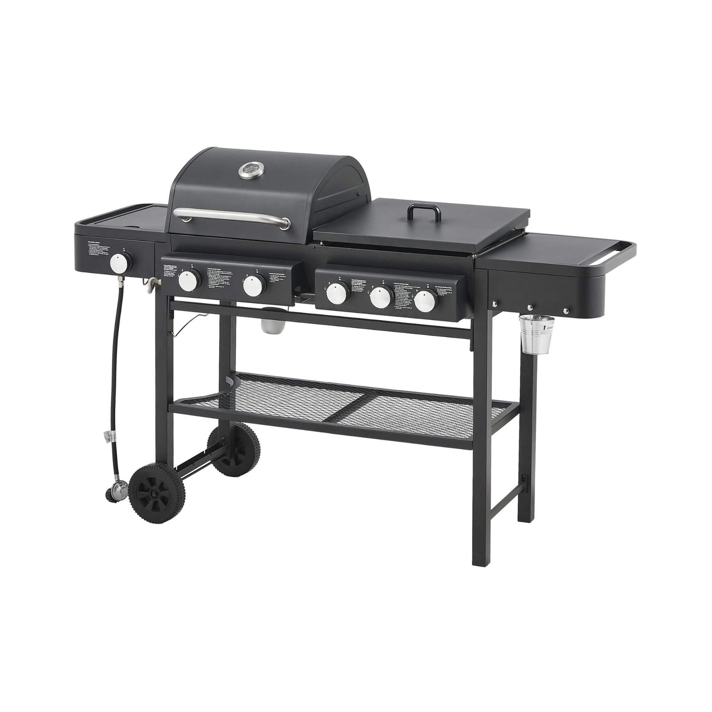 Castelle Flame Heavy-Duty All-In-One Outdoor 5-Burner 56K BTU Liquid Propane Grill (SAK57124)