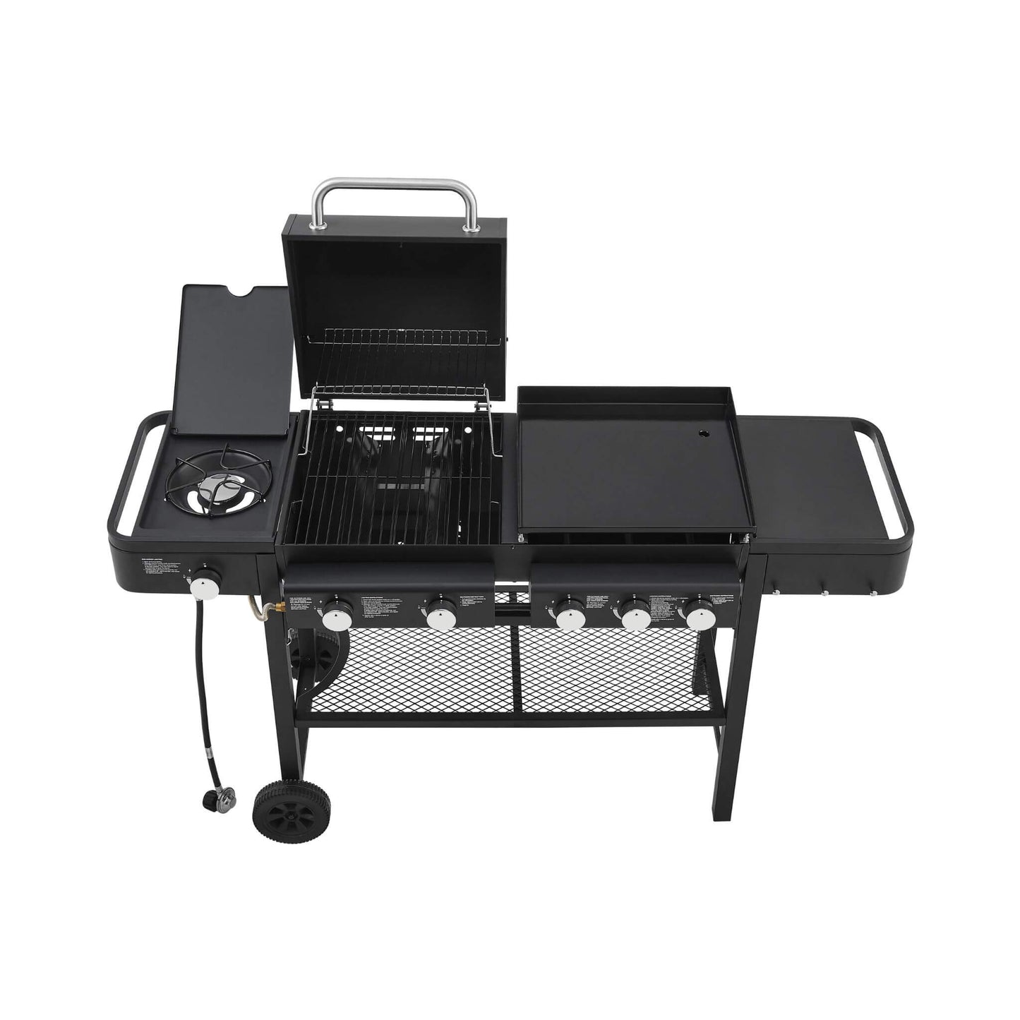 Castelle Flame Heavy-Duty All-In-One Outdoor 5-Burner 56K BTU Liquid Propane Grill (SAK57124)