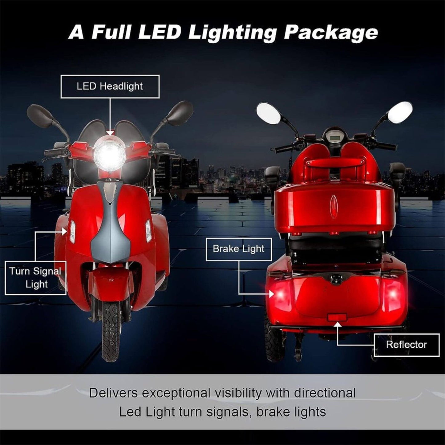 Zvg Heavy-Duty 800W All-Terrain Electric Powered Mobility Scooter For Seniors & Adults (SAK96314)