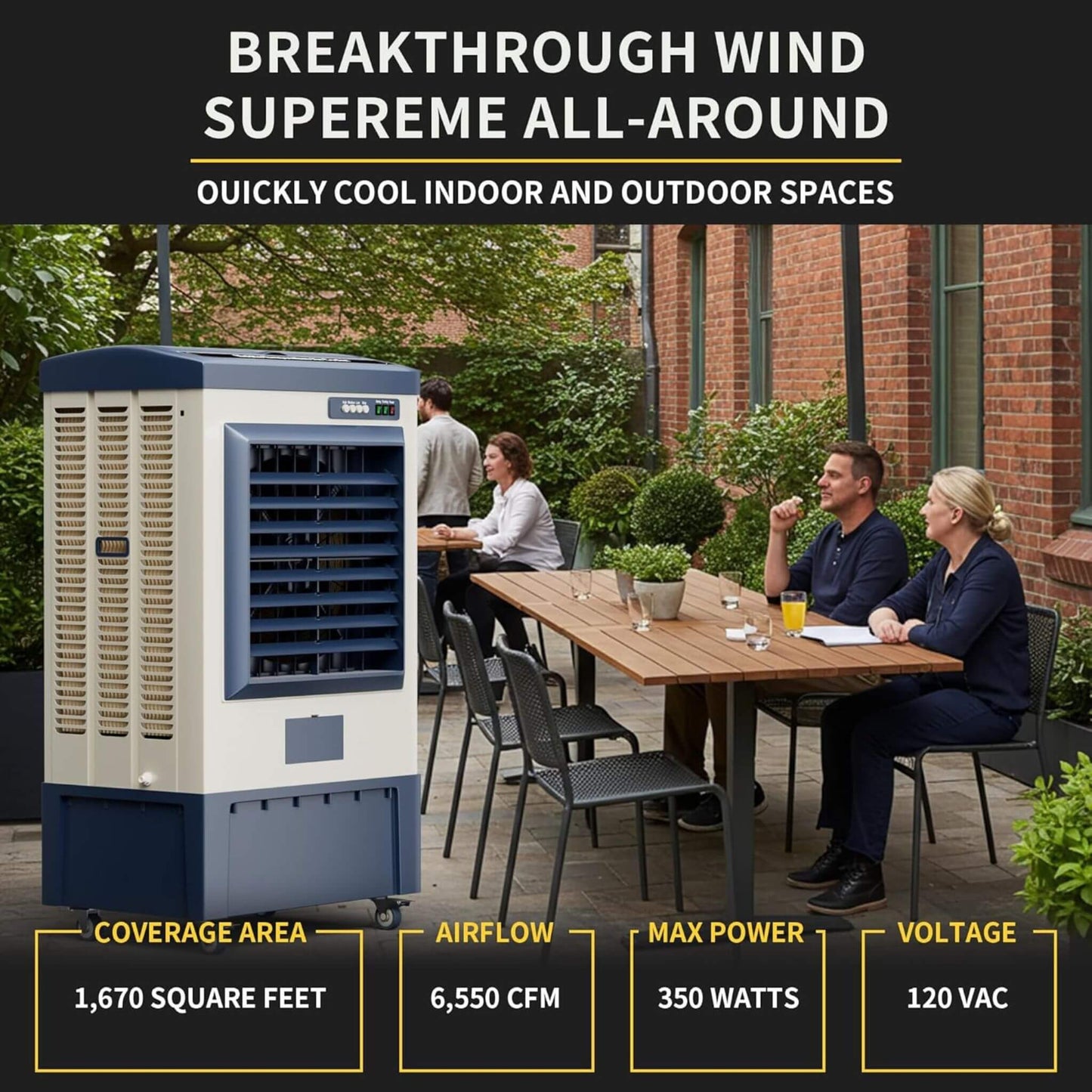 Heavy-Duty Industrial Outdoor Swamp Cooling Fan With Continuous Auto Fill (SAK94618)
