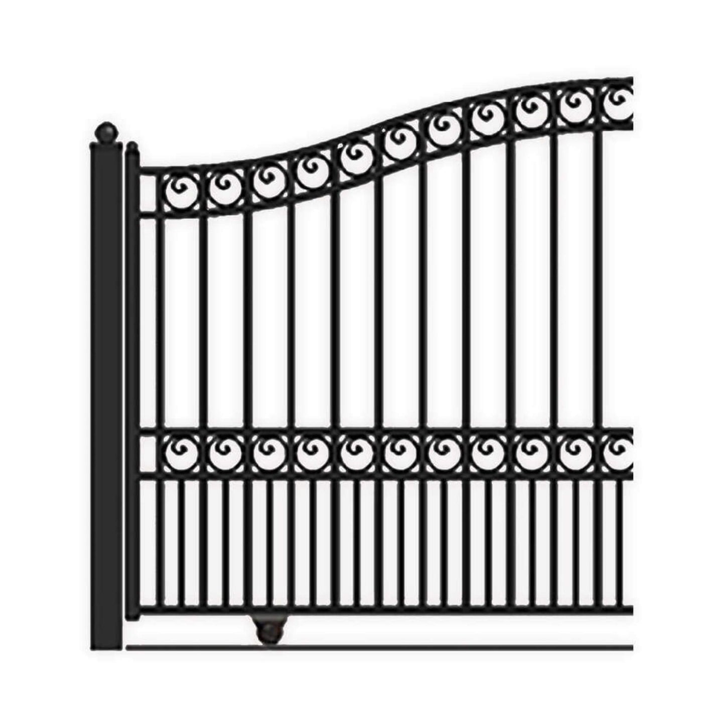 [12-18FT] Heavy-Duty Paris-Style Premium Steel Sliding Driveway Gate (SAK14850)