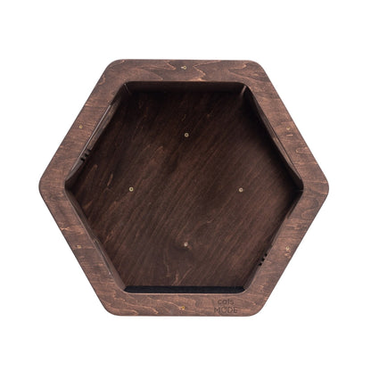 Cat Hexagon Shelf Dark Walnut