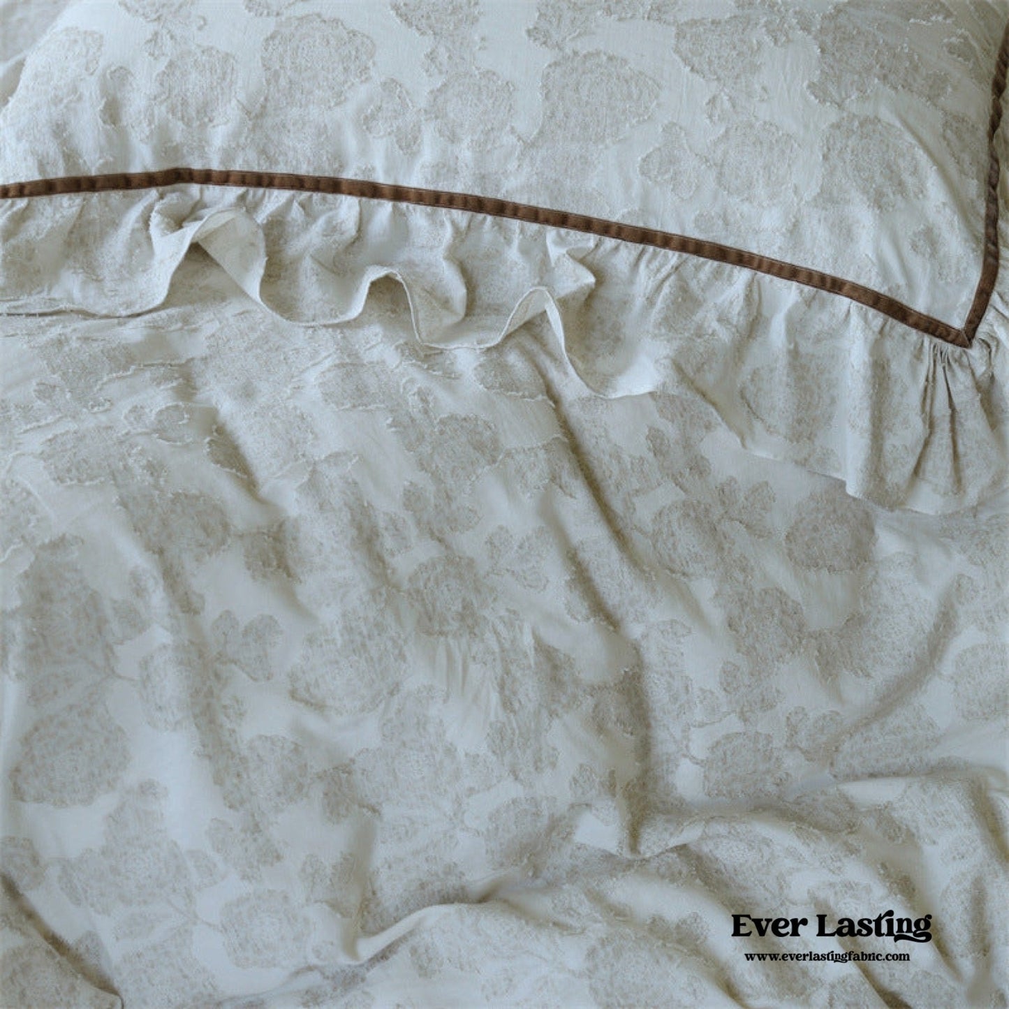 Hidden Garden Linen Cotton Floral Ruffle Bedding Set