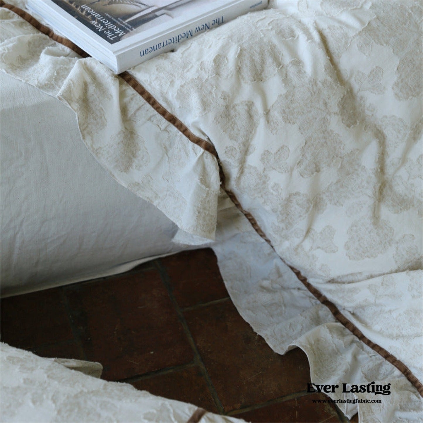 Hidden Garden Linen Cotton Floral Ruffle Bedding Set