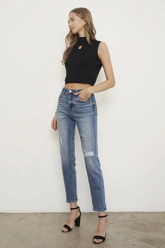 Women's High Rise Jeans Women's Jeans - High Rise Slimming Fit - Contemporary Denim