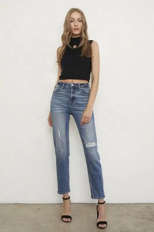Women's High Rise Jeans Women's Jeans - High Rise Slimming Fit - Contemporary Denim
